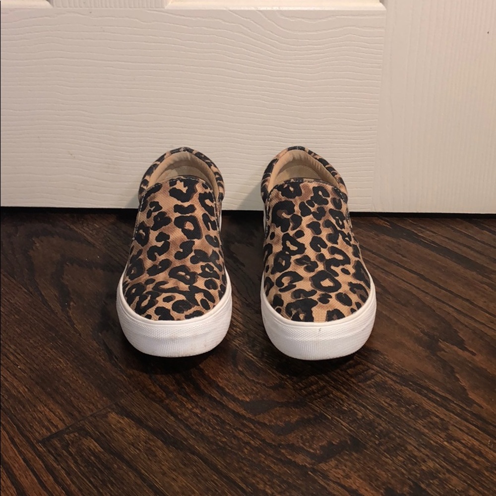 Steve madden cheetah print slip-on sneaker.